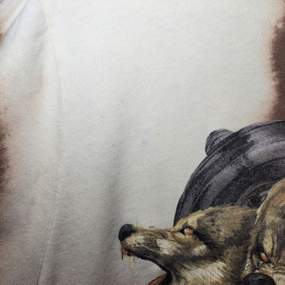 Darc Sport Wolves Cropped Tee Brown / Cream Size M - Picture 2 of 5